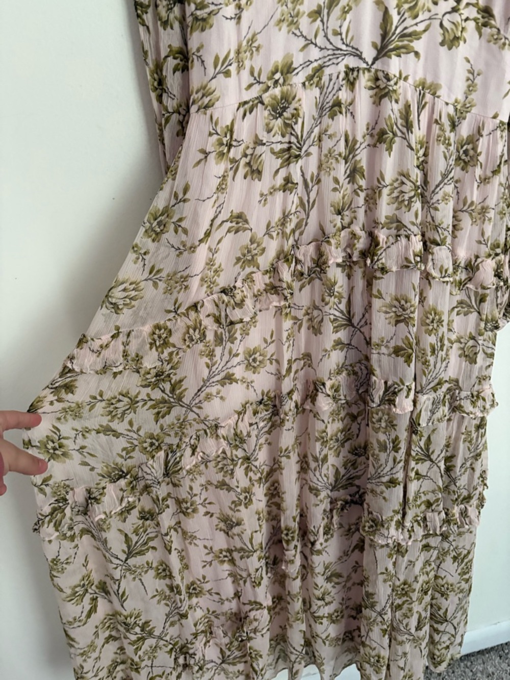 BHLDN Liana Printed V-Neck Long-Sleeve Maxi Dress Women’s Large EUC Elegant Chic - Picture 3 of 7